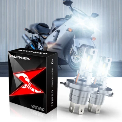 2x Nuevo Actualización Faro LED H4 Luces Bombillas Para Kawasaki Ninja ZX9R 1994-2003 Foto 1 de 4