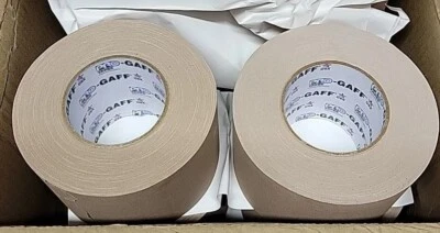 (2 Rolls) Pro Gaff Matte Cloth Tape TAN 4" x 55 Yds, NEW