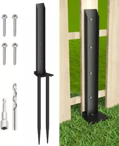 Fence Post Anchor Kit, Heavy Duty Metal Steel Fence Post Repair Kit, Fence Post - Picture 1 of 12