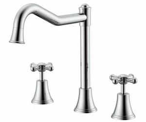 Posh CANTERBURY ENGLISH HOB KITCHEN SET Cross Handle, Swivel Outlet, Chrome - Picture 1 of 1