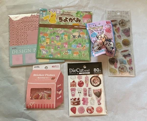 6 Piece Kawaii Japanese Scrapbooking Lot - Stickers, Paper, Stamp - Picture 1 of 4