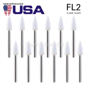 12pc/Pack Dental White Polishing Stones Flame shape FG bur Arkansas Stone Points - Picture 1 of 11