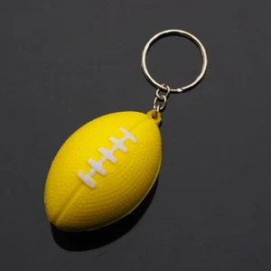 Mini Foam Football Keychain Key Ring Pendant - Yellow Color - Picture 1 of 5