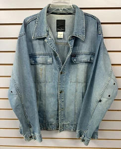 Chaqueta de mezclilla vintage SEAN JOHN para hombre abrigo L algodón azul desteñido jean de colección rara Y2K - Imagen 1 de 11