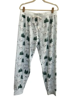 PJ Salvage Large Blue Polar Bear Trees Pajama Lounge Pants SOFT #2352 - Image 1 of 4