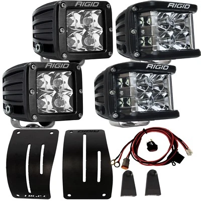 RIGID Cowl Mount Side Shooter D-SS PRO LED Lights Kit for Jeep Wrangler JL - Image 1 of 4