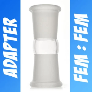 Pyrex Clear Ground Glass on Glass Adapter Female to Female Converter Free Ship - Picture 1 of 5