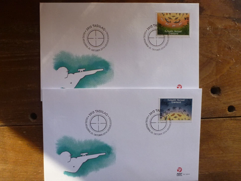 GREENLAND 2014 HUNTING & FISHING SET 2  FDC FIRST DAY COVERS - Image 1 of 1