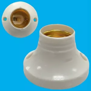 2x Edison Screw Socket ES E27 Light Bulb Holder Lamp Surface Fixing 63mm Base 6A - Picture 1 of 4