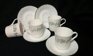 MUG CORNING WARE CORELLE CALLAWAY IVY SET OF 4 MUGS CUPS and SAUCERS - Picture 1 of 7