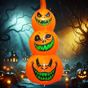 8 Ft Halloween Inflatables Outdoor Decorations Pumpkin with LED Lights Blow U... - Picture 1 of 6