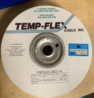 Molex / Temp-Flex F3001S-80-025-85 1000570270 30 AWG SPC 80 COND 025 (100FT) — 第 1/2 张图片