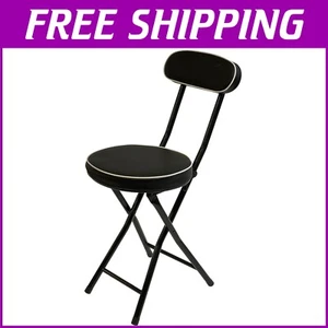 Lightweight Metal Folding Stool with Thick Cushion - Ideal for Home and Events - Picture 1 of 11