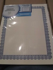 50 certificados geográficos premium de 8,5"" x 11"" azules geocertificados - Imagen 1 de 2