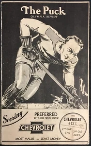 1933 International Hockey League Program Detroit Olympia Stadium vs Tecumsehs - Picture 1 of 4