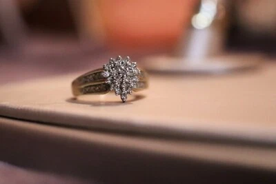 10k Yellow Gold Diamond Kay Jewelers Pear 1ct Engagement Ring Size 7  - Image 1 of 4