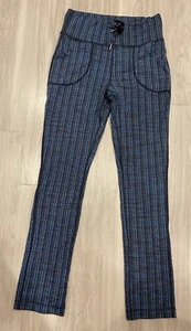 Lululemon Pants Womens M Blue Black Casual Leggings Yoga Athletic Stretch EUC - Picture 1 of 6