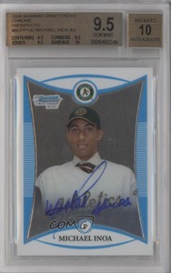 2008 Bowman Draft Prospects Chrome Michael Ynoa Inoa BGS 9.5 GEM MINT Auto