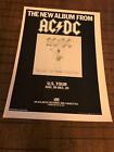 1983 VINTAGE 8X11 ALBUM PROMO PRINT Ad FOR ROCK BAND AC/DC FLICK OF THE SWITCH