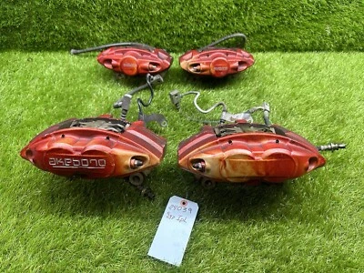 2007-2021 INFINITI G37 M37 Q50 Q60 Q70 AKEBONO CALIPER BRAKE SET FRONT REAR RED - Image 1 of 4