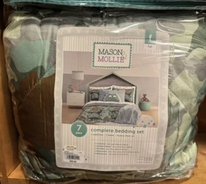 New Boy's Dinosaur Full Size Comforter Set 7 piece set - Mason & Mollie - Picture 1 of 2