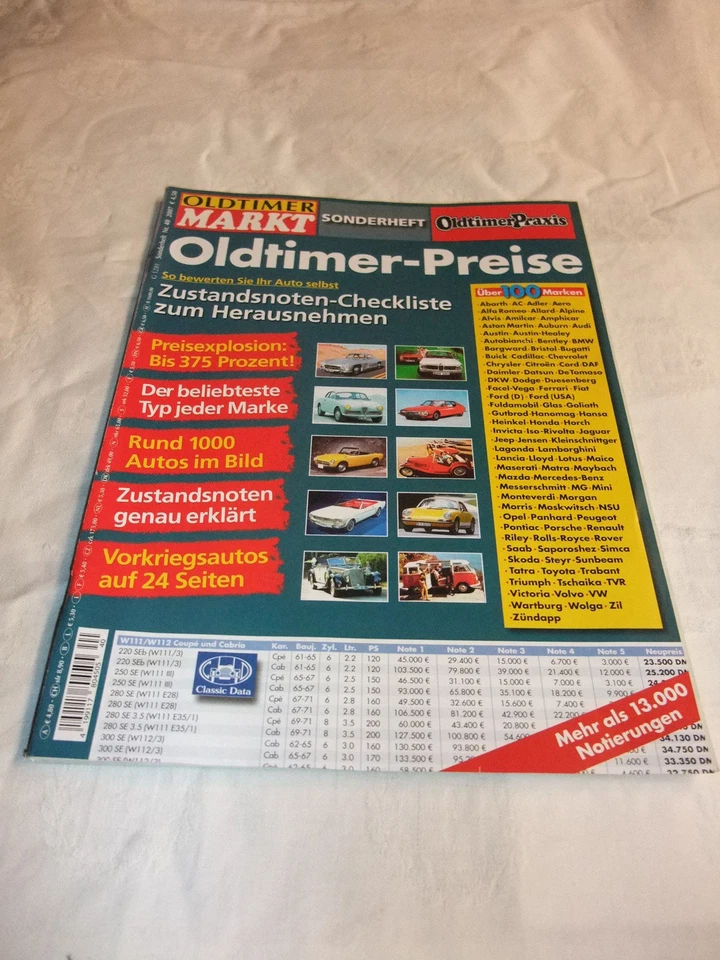 K/6/13 Auto Zeitschrift Oldtimer Markt Sonderheft Nr. 40 Oldtimer Preise 2007 - Bild 1 von 1
