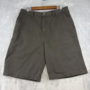 Quiksilver Shorts Men's 34 Gray Long Chino Poly Cotton Blend Pockets Logo - Picture 1 of 14