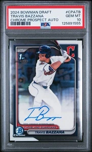 2024 Bowman Draft Chrome Prospect Travis Bazzana #CPATB Auto PSA 10 - Foto 1 di 3