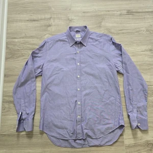 Culturata Dress Shirt Mens 16.5 42 Purple Tailored Fit Made In Italy Soft - Picture 1 of 11