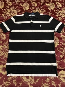 Polo Ralph Lauren Poloshirt gestreift Custom Fit Baumwolle schwarz weiß Herren M - Bild 1 von 11