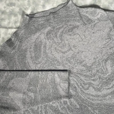 Christian Siriano New York Sweater Womens 2XL Gray Mock Neck Jacquard Marble - Image 1 of 4