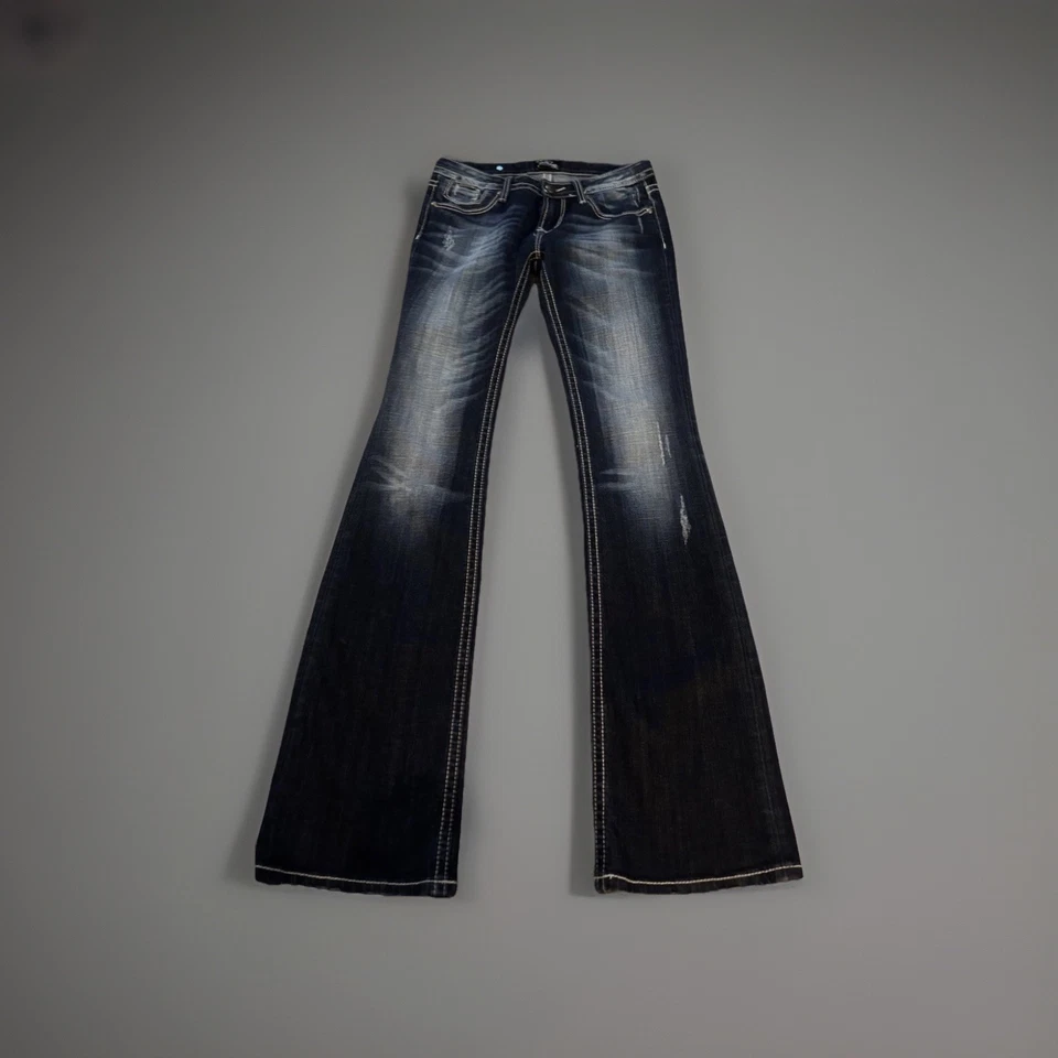 Be Rocks For Express Women's Blue  Bootcut Jeans Sz 2long NWOT Low Rise Y2K - Image 1 of 4