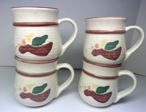 RARE! Vintage Noel Treasure Craft USA Angel Trumpet Coffee Tea Mug Cups (4) - Picture 1 of 10