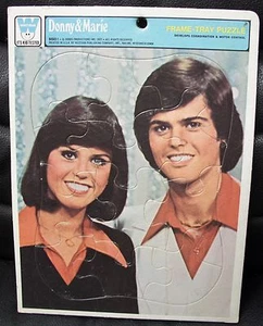 Rompecabezas de bandeja de foto con marco de cabeza vintage Donny and Marie, Whitman, 1977 - Imagen 1 de 1