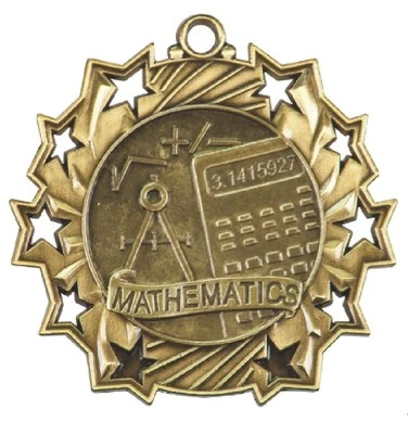 WINTER PARK PRODUCTS Mathematics Math Medals Award Trophy W/Free Lanyard FREE SHIPPING TS507