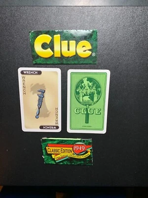 Clue  Classic  WRENCH   WEAPON CARD   2014  Classic Edition   Replacement Card - Image 1 of 3
