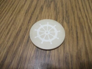BEIGE Poker Chip CIRCULO RECREO SAN GERMAN Vintage Gambling Casino PUERTO RICO - Picture 1 of 3