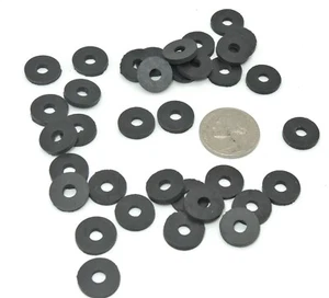 3/16" ID x 1/2" x 1/16" Thick  Black Rubber Flat Washers   Various Package Sizes - Picture 1 of 6