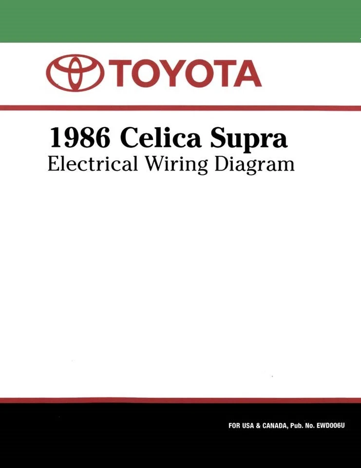 1986 Toyota Celica Supra Wiring Diagrams Schematics Layout Factory OEM - Image 1 of 1