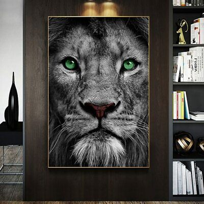 African Green Eye Lions Canvas Posters Canvas Wall Art Canvas Painting Print Art • 3.75£