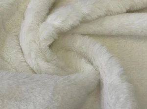 LUXURY PELTED Short Plush Faux Fur Fabric Material IVORY - Picture 1 of 5