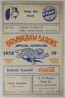 Birmingham Barons Scorecard Vs Nashville Vols 1958 Unmarked Detroit Tigers MZ1