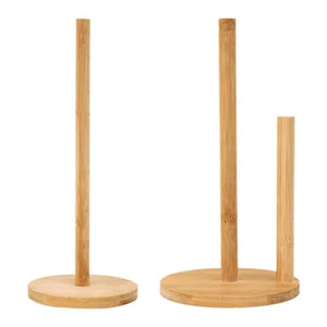 1PCS Wooden Kitchen Paper Towel Holder, Dispenser Paper Roll Hanger Rail Stand - Picture 1 of 14