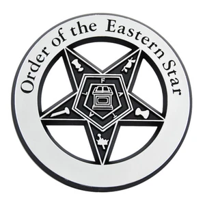 Order of the Eastern Star ABS Plastic Masonic Auto Emblem - [3'' Diameter] - Picture 1 of 1