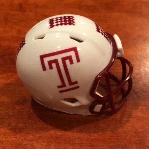 Temple Owls white “Diamond Stripe” custom pocket pro helmet AAC Cover