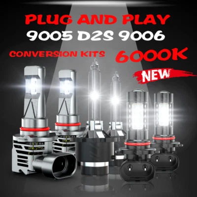 For Lexus ES350 2007-2012 6X LED HID Headlight High Low Beam Fog Light Bulbs Kit - Image 1 of 4