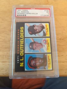 1971 Topps #728 N.L. Rookie Wayne Redmond Keith Lampard Bernie Williams RC PSA 5