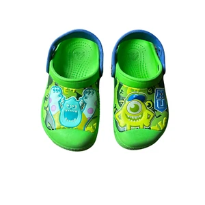 Crocs Kids Monsters University Sulley Mike Clogs UK 10/11 Disney Green Slip On - Picture 1 of 6