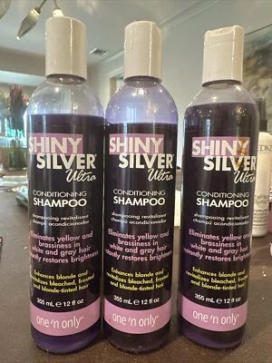 X3 One 'N Only SHINY SILVER Ultra Conditioning Shampoo 12 oz Ships Fast LOT - Image 1 of 2