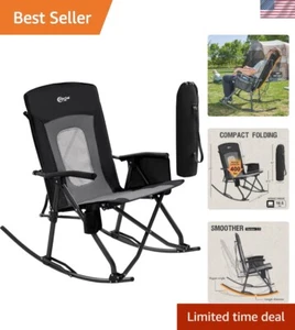 Lightweight Camping Rocker with High Backrest and Carry Bag - Supports 400 lbs - Picture 1 of 9